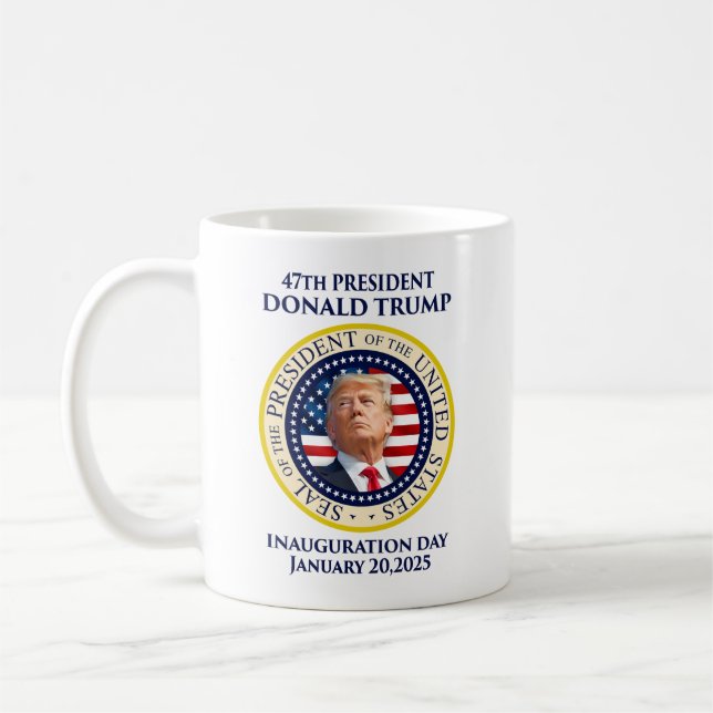 Caneca De Café Trump 47º dia de posse do presidente (Esquerda)
