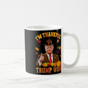 Caneca De Café Trump Ação de Graças Estou agradecida Trump venceu