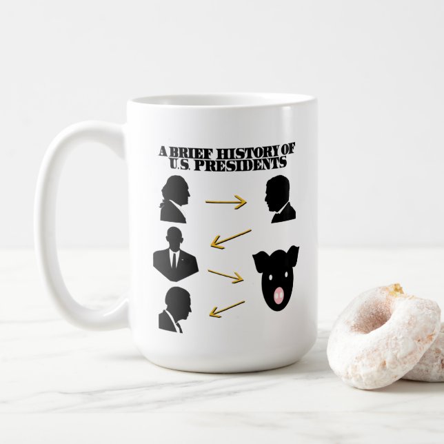 Caneca De Café Trump As Pig: Uma Breve História Dos Presidentes D (Com Donut)