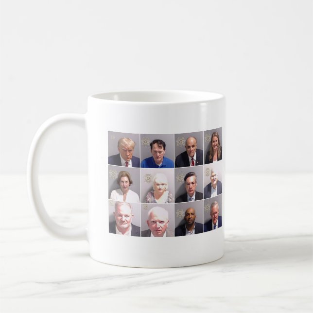 Caneca De Café Trump Co-Recorrida Mugshots (Esquerda)