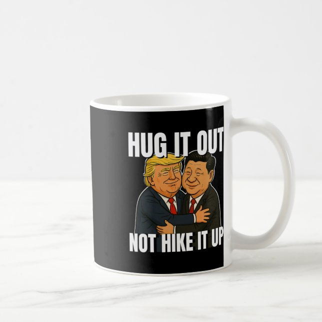 Caneca De Café Trump Engraçado Da Guerra Tarifária Hugging Xi Jin (Direita)