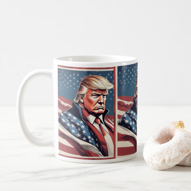 Caneca De Café Trump Epic American Flag Mug (Com Donut)
