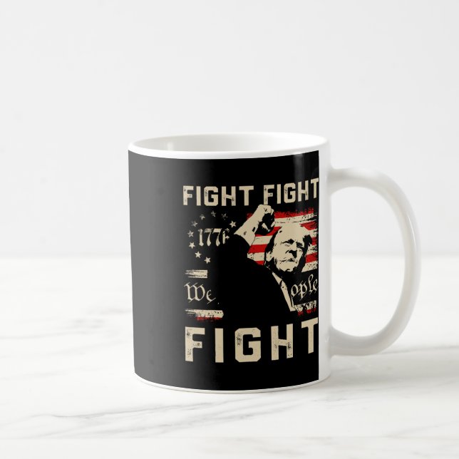 Caneca De Café Trump Fight Fight Fight 1776 Nós, A Bandeira Da Pe (Direita)