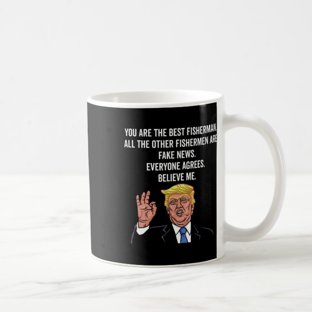 Caneca De Café Trump Fish Funny Fisher Hook Gifts (Direita)