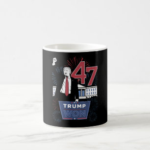 Caneca De Café Trump Ganhou 2024 Presidente 47 América EUA