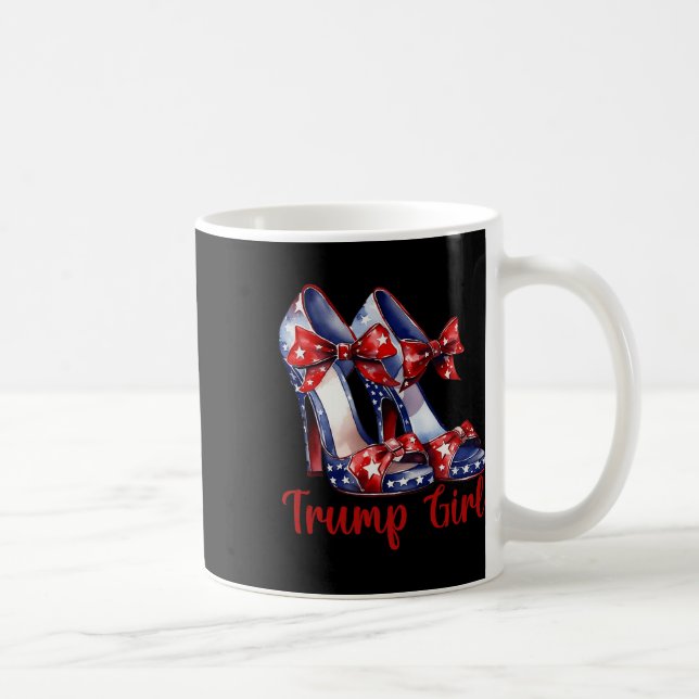Caneca De Café Trump Girl High Heel Stilettos, American Flag Trum (Direita)