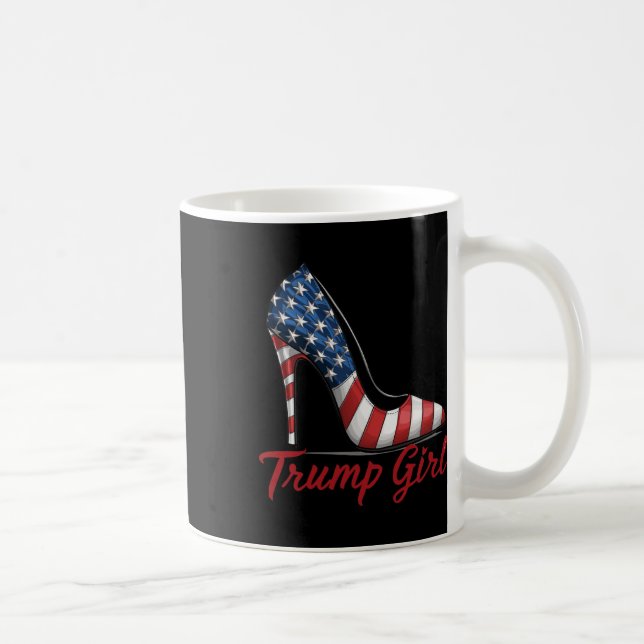 Caneca De Café Trump Girl High Heel Stilettos, American Flag Trum (Direita)