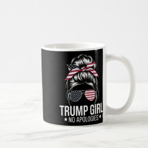 Caneca De Café Trump Girl Messaging Bun American Flag Sungles Pat