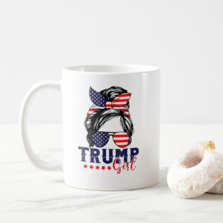 Caneca De Café Trump Girl Messy Bun Trump 2024 Eleição