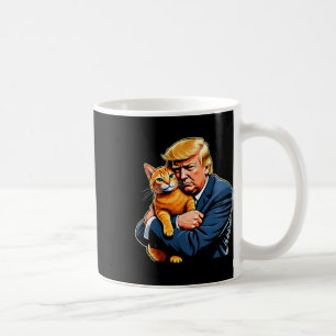 Caneca De Café Trump Hugging Orange Cat Funny 2024 Meme Eleitoral