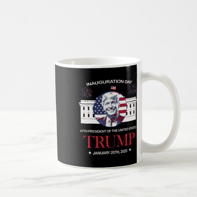 Caneca De Café Trump Inauguration Day 2025 Trump 47 Trump Won Pre (Direita)