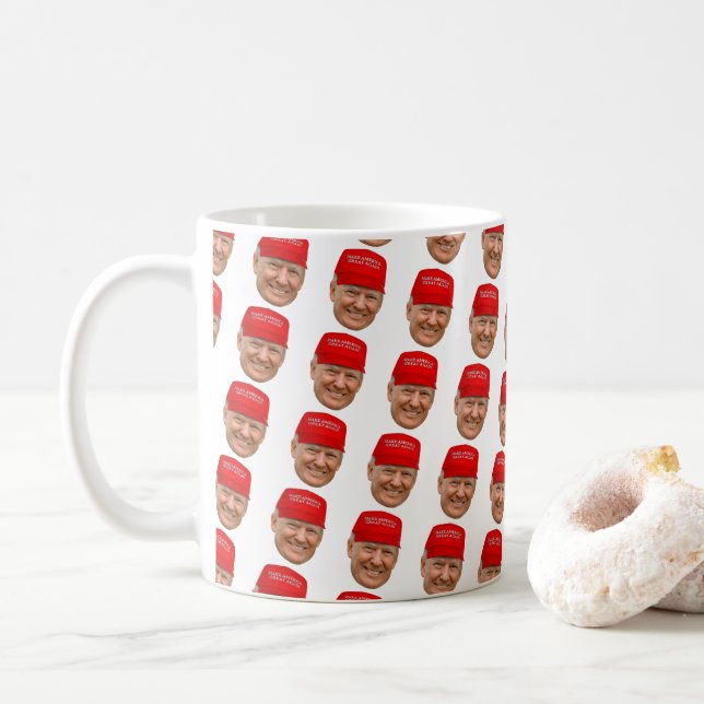 Caneca De Café TRUMP MAGA Natal (Com Donut)