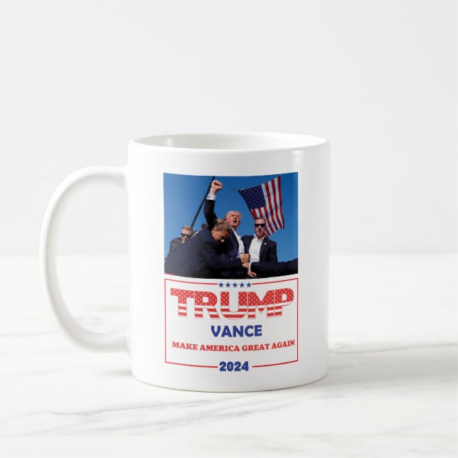 Caneca De Café Trump Mug, Trump 2024, Trump Vance 2024 (Esquerda)