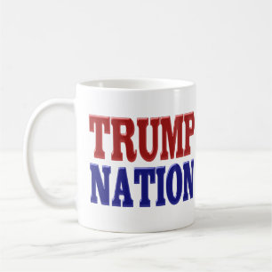 Caneca De Café Trump Nação - meio texto vermelho azul
