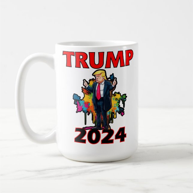 Caneca De Café Trump para o Presidente 2024, Make America excelen (Esquerda)