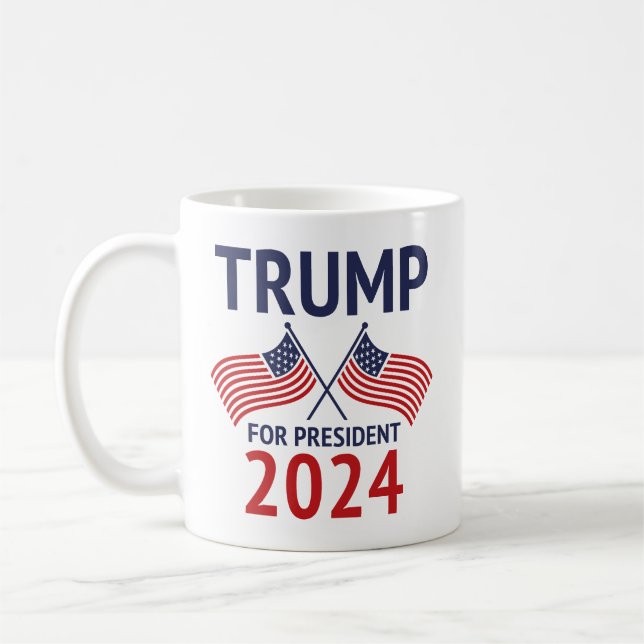 Caneca De Café Trump Para Presidente 2024 (Esquerda)