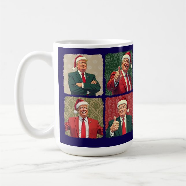 Caneca De Café Trump Pop Art Christmas Mug Patriotic Holiday (Esquerda)