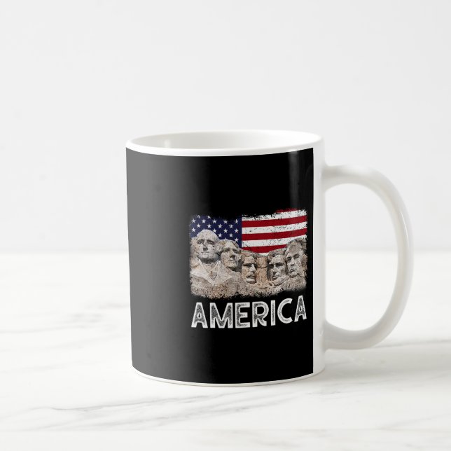 Caneca De Café Trump Presidente 45º Rushmore Monte Bandeira Ameri (Direita)