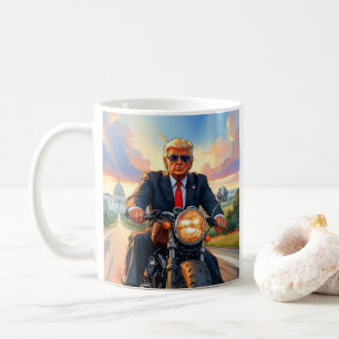 Caneca De Café Trump Riding Motorcycle US Capitólio Washington DC