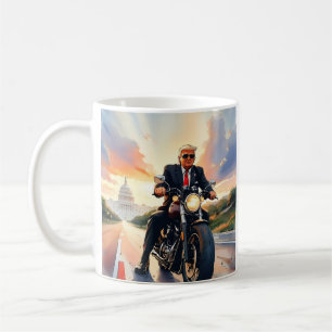 Caneca De Café Trump Riding Motorcycle US Capitólio Washington DC