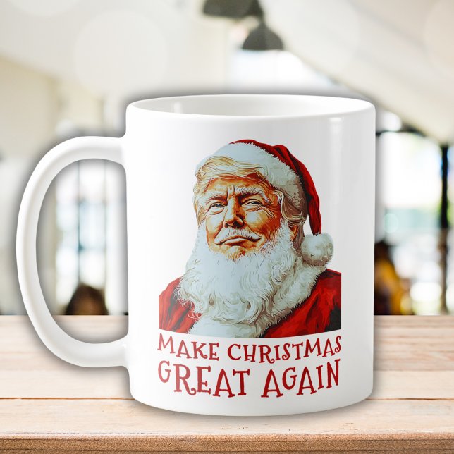 Caneca De Café Trump Santa Claus | Faça o Excelente de Natal nova (Criador carregado)