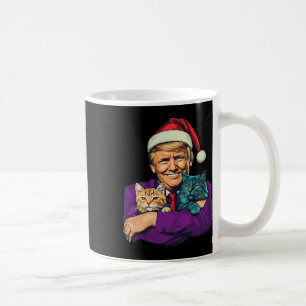 Caneca De Café Trump Segurando Gatos Feliz Natal Festivo Engraçad
