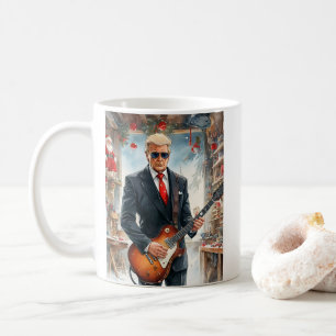 Caneca De Café Trump Tocando Violão Elétrico - oficina SANTA CLAU