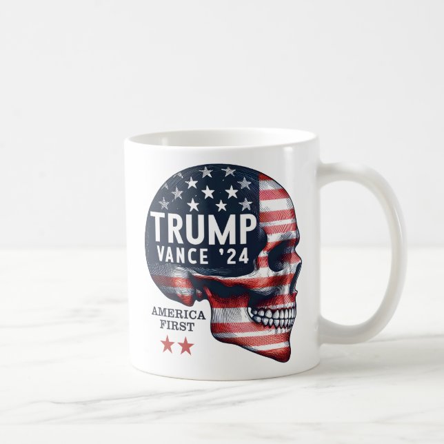 Caneca De Café Trump Vance 2024 America First (Direita)