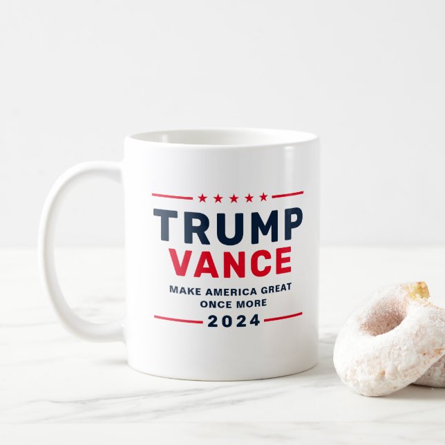 Caneca De Café Trump Vance 2024 Presidente VP (Com Donut)