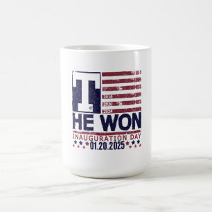 Caneca De Café Trump Venceu 2024 20 de Janeiro de 2025 Dia da P