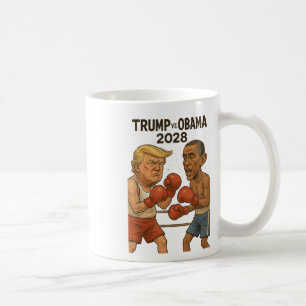 Caneca De Café Trump Vs Obama 2028 Boxing Match Engraçado