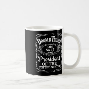 Caneca De Café Trump Whiskey Bottle Label Trump 47º Presidente 20