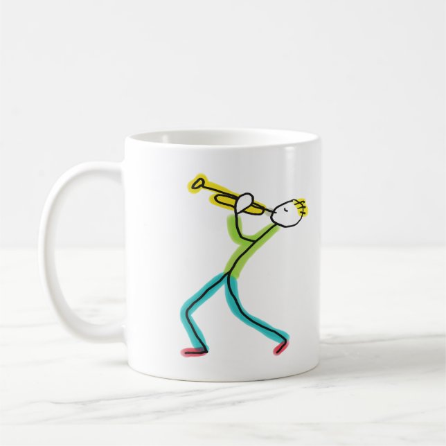 Caneca De Café Trumpet Playing Stickman (Esquerda)