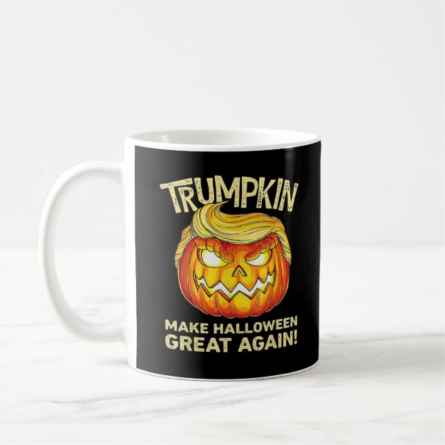 Caneca De Café Trumpkin Faz Excelente De Halloween Novamente Home (Esquerda)