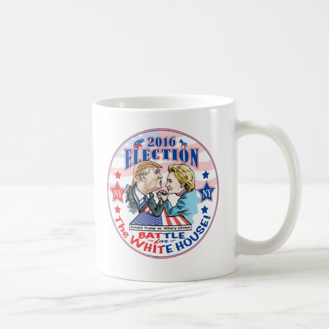 Caneca De Café Trunfo contra Hillary 2016 (Direita)