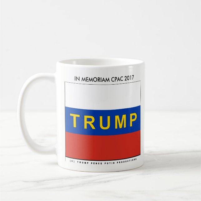 Caneca De Café Trunfo em MOEDAS DE UM CENTAVO PUTIN@CPAC 2017 do (Esquerda)