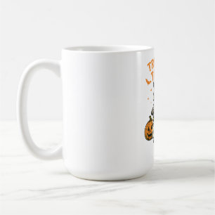 Caneca De Café Truque de Guaxinim Engraçado ou Lixo Halloween