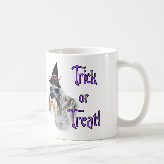 Caneca De Café Truque de Miniatura Schnauzer (Direita)