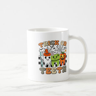 Caneca De Café Truque Engraçado Ou Dentes Halloween Habilita Dent