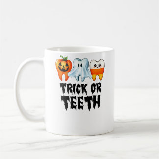 Caneca De Café Truque Ou Dente De Dentista Dental De Halloween