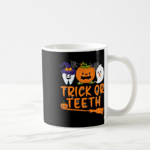 Caneca De Café Truque Ou Dente Engraçado Dentista Halloween Denta