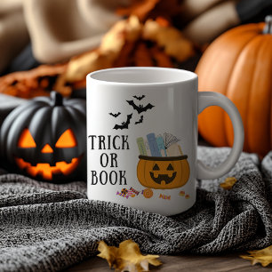 Caneca De Café Truque ou livros