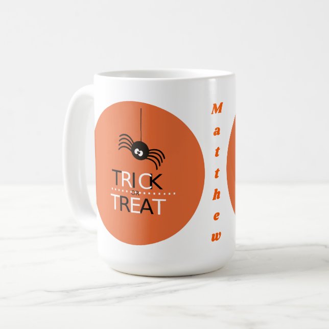 Caneca De Café Truque ou Tratar (Frente Esquerda)