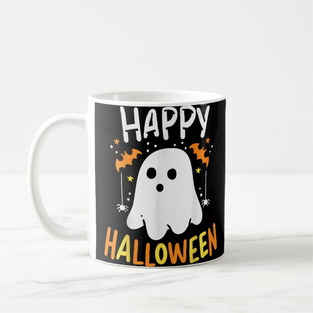 Caneca De Café Truque Ou Tratar Fantasma De Halloween (Esquerda)