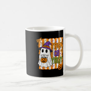 Caneca De Café Truque Ou Tratar Feliz Rapaz Fantasma De Pumpkin D