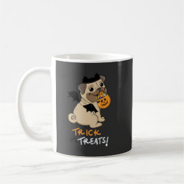 Caneca De Café Truque ou Tratas Pug Costume