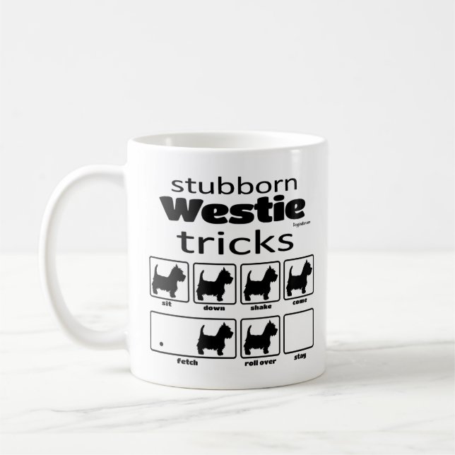 Caneca De Café Truques de Westie Teimosos (Esquerda)