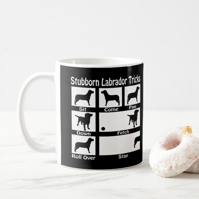 Caneca De Café Truques Labrador De Cachorro De Retriever V2 (Com Donut)