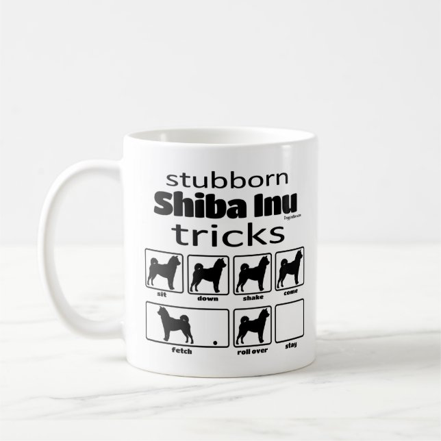 Caneca De Café Truques Shiba Inu Stubborn (Esquerda)