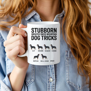 Caneca De Café Truques Teimosos de Greater Swiss Mountain Dog, En